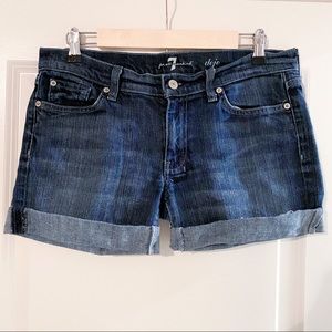 7 For All Mankind Roll Cuff Denim Shorts